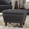 Baxton Studio Annabelle Dark Grey Walnut Finished Tufted Storage Ottoman 131-7218 - alternate 2